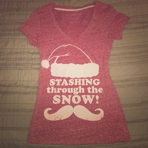 A festive v-neck tee for the Christmas season